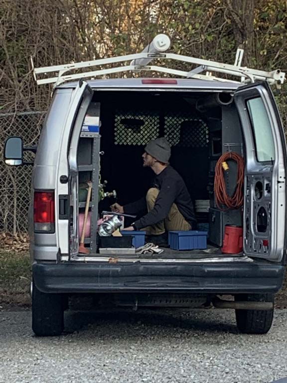 Bo Working On The Van